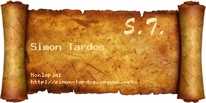 Simon Tardos névjegykártya